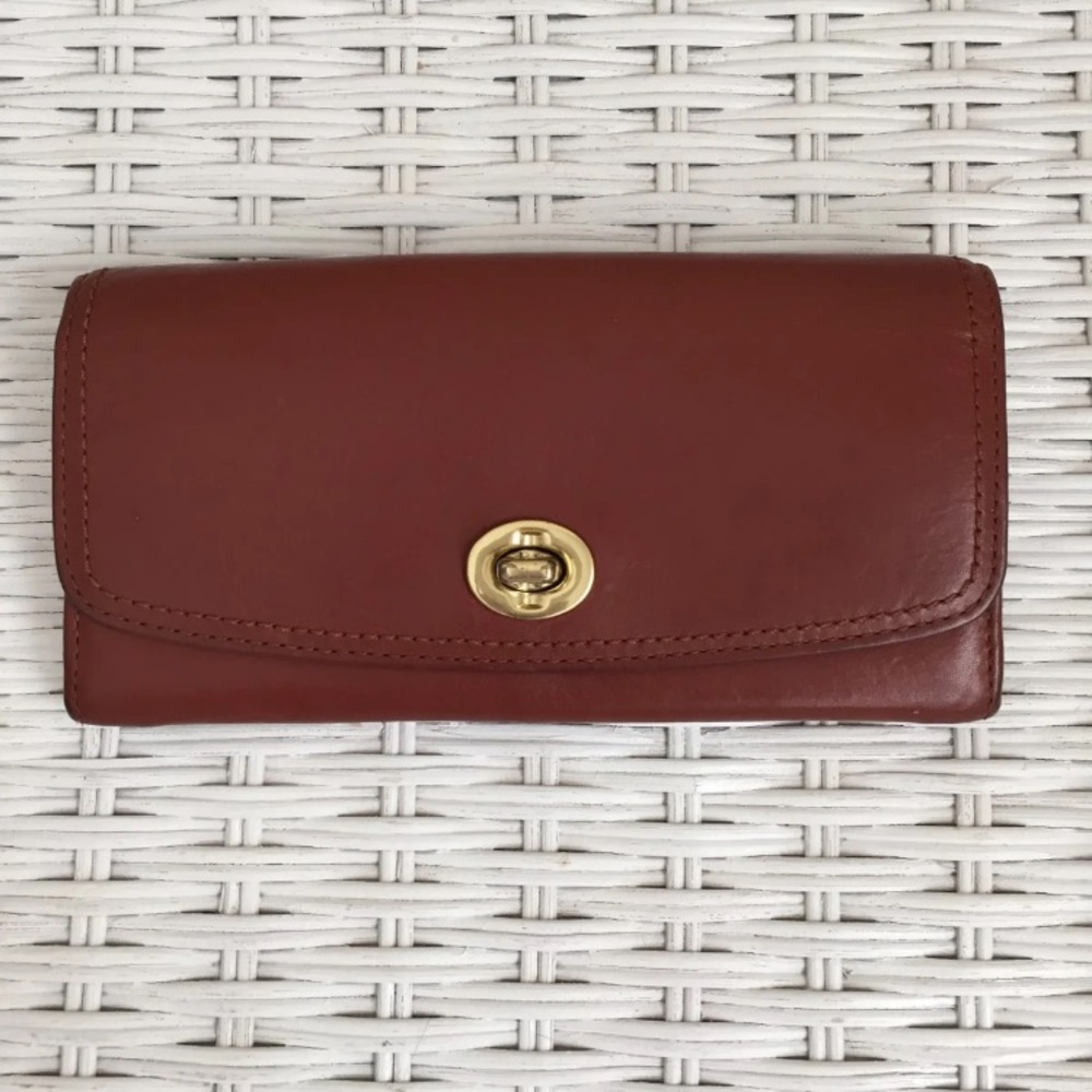 Coach Cognac Legacy Leather Slim Wallet